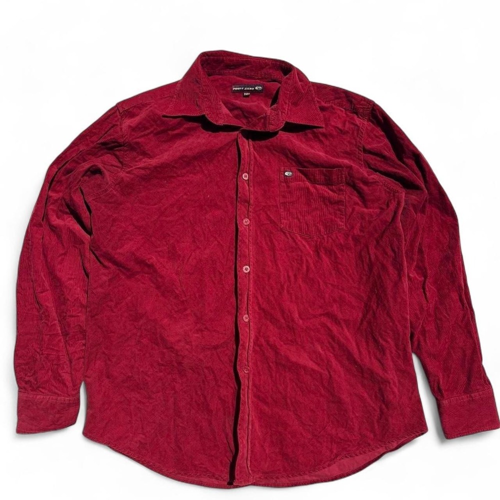 Point Zero red corduroy button up shirt - M